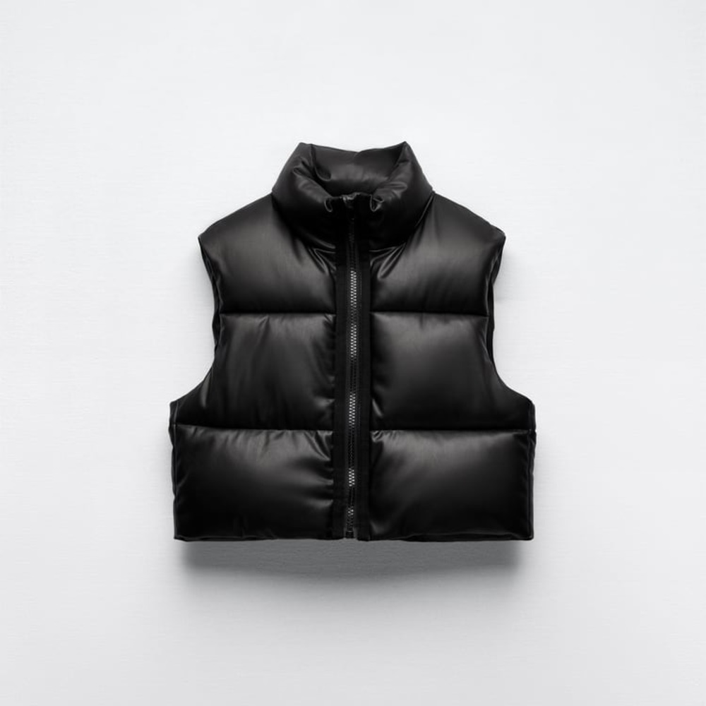 Zara black puffer vest